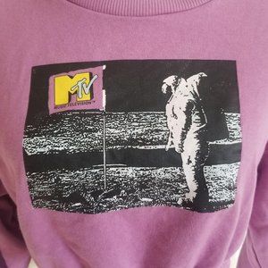 MTV Moon Man Women's Cropped Sweatshirt Medium